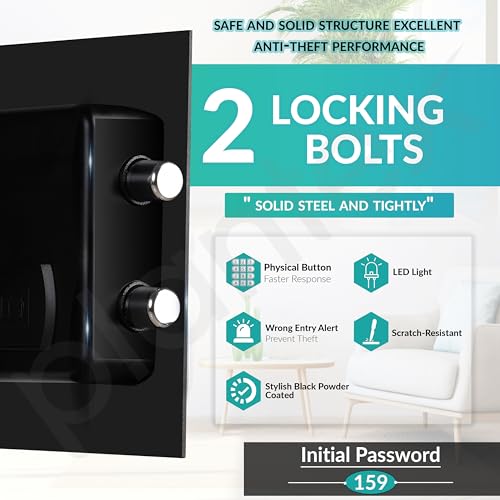 Image of Plantex 23 Litre Safe Locker for Home /Electronic Safety Locker with Master & User PIN Code Access with Emergency Key /Hotel Safe Box /2 Years Warranty By Plantex - Black