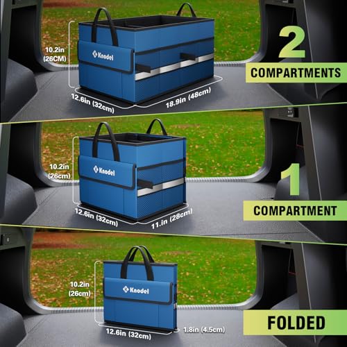 Image of K KNODEL Car Trunk Organizer, Collapsible Car Trunk Storage Organizer, Car Organizer and Storage for SUV, Truck, Sedan (Small, Blue)