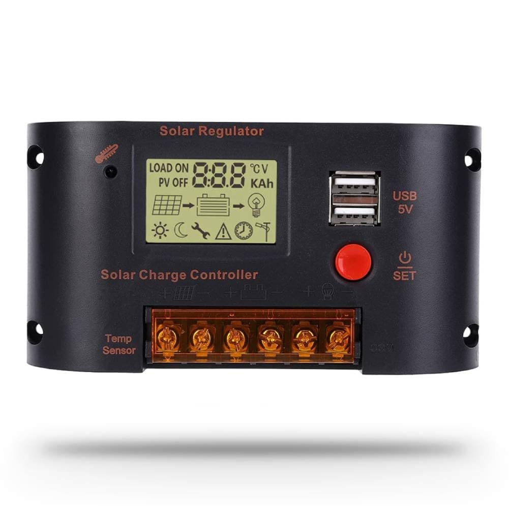 UadmeIntelligent Solar Charge Controller – 10A Photovoltaic Power Generation Regulator, Direct Charger for Solar Panel Systems for Most Batteries