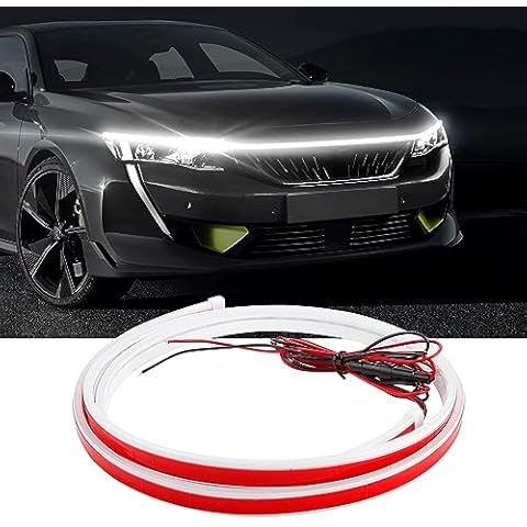 MIHAZ Car Hood Light Strip White 70IN 12V Exterior Flexible Daytime Running Lights Waterproof Car LED Strip Lights for Cars, SUVs, Trucks Cover