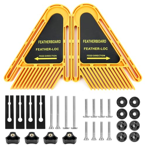 QWORK® Tablero de Plumas Doble, Featherboards Herramientas para Carpintería para Mesa Sierras Mitra Enrutador