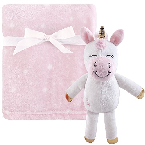 Image of Hudson Baby Unisex Baby Plush Blanket with Toy, Pink Unicorn Toy, One Size