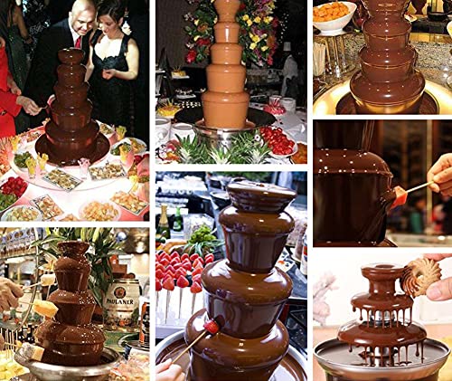 NOBUNO Royal Catering Schokobrunnen Schokofondue Schokoladenfontäne Edelstahl RCCF-210 (215 W, 5 Etagen, 30-110 °C, 4 L… – Bild 3