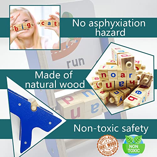 Tangzhifeiyue Montessori Wooden Letters Toys For Toddlers 3-5 Years - Flash Cards, Sight Word Reading Game, &Abc Blocks For Alphabet Learning #TOP5