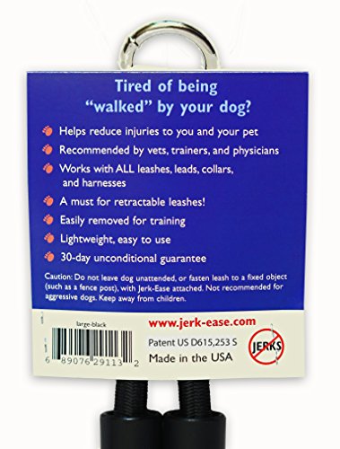 Jerk-Ease Bungee Dog Leash Extension - Large Black - Thumbnail 5