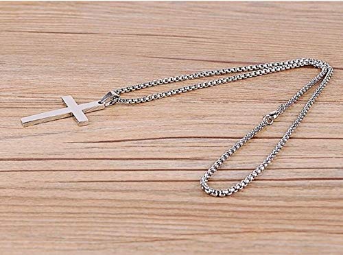 ROSTIVO Cross Necklace Pendant for Women and Men Cross Chain Gift (Silver)2