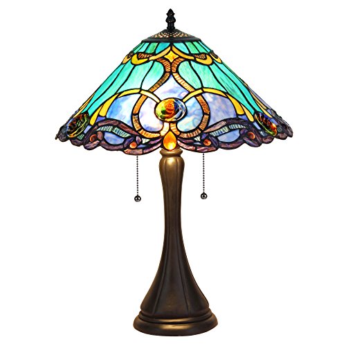 Black Friday - 60% OFF Chloe CH35372BV16-TL2 16" Shade Tiffany-Style 2 Light Victorian Table Lamp, 21.3 x 15.7 x 15.7, Bronze