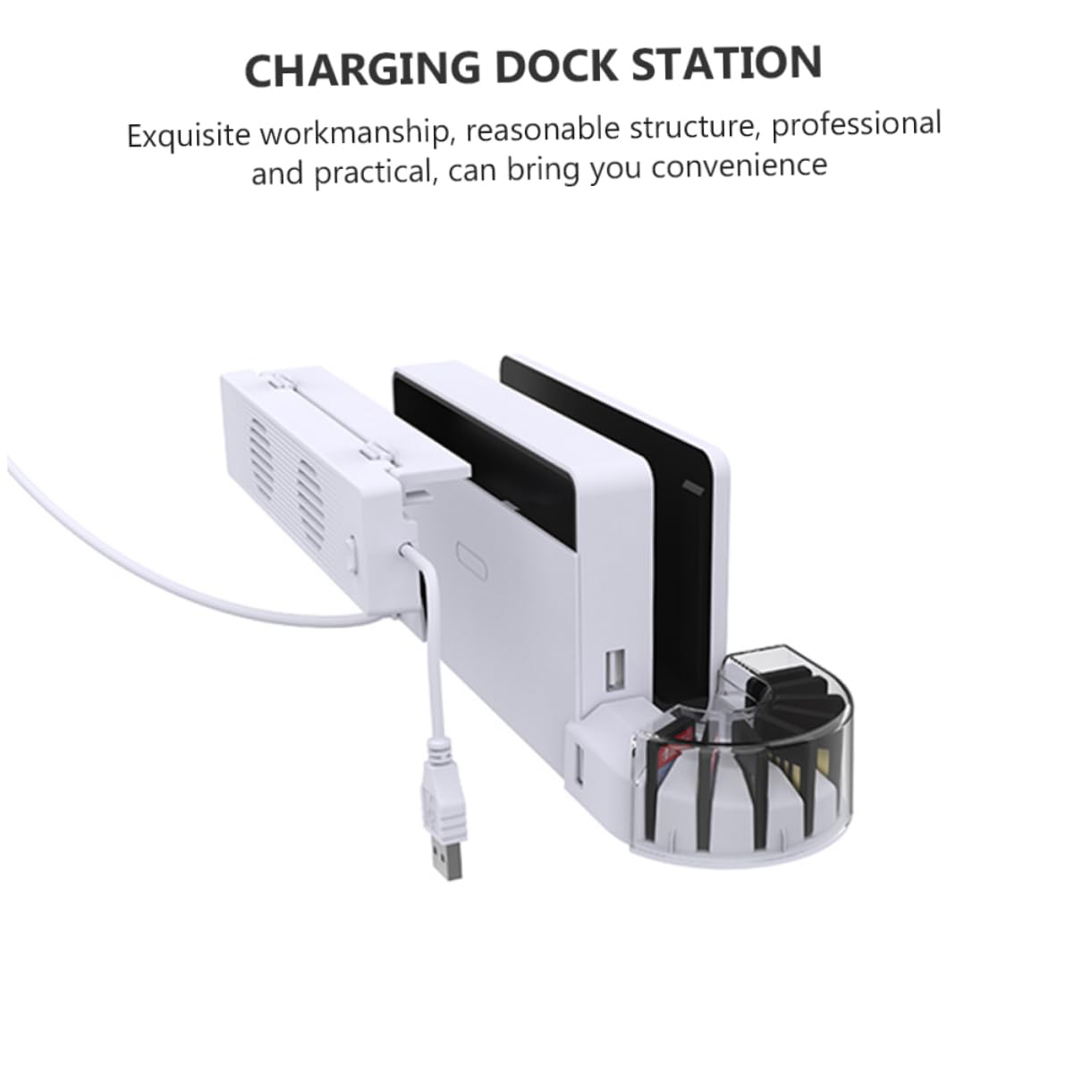 1set Dock Di Ricarica Con Ventola Di Raffreddamento Per Switch Oled Stazione Di Carica Per Controller Joy- Supporto Per Schede Di Gioco e Copertura Trasparente Design Shaped