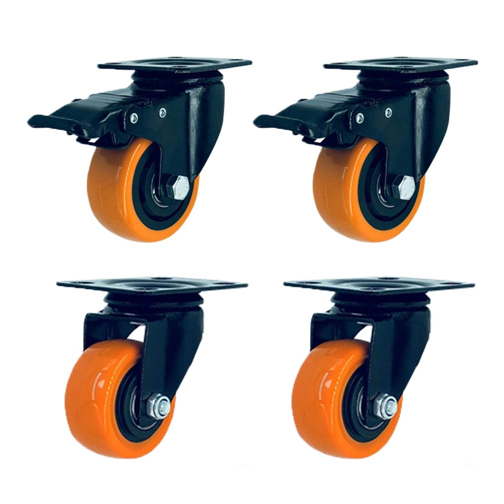 GBRJUYF Heavy-Duty Furniture Cs 4-Pack (2 with Brake 2 Swivel) Trolley Wheels for Pallet Furniture Strong Rolling Wheels for Easy Mobility