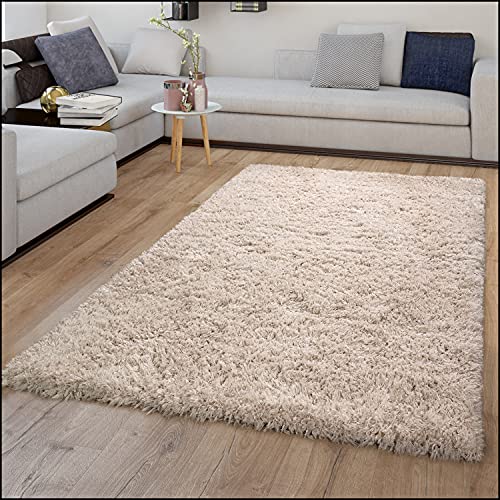 TT Home Teppich Hochflor Flokati Look Flauschig Langflor Einfarbig Trend Shaggy In Beige,...