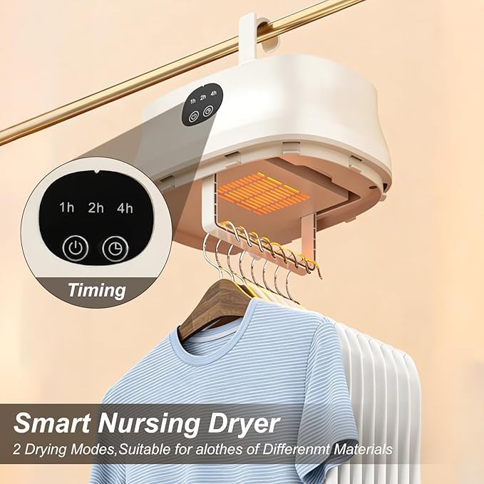Image of Electric Mini Cloth Dryer For T- Shirts, Jeans, Baby Clothes, Underwear, Towels 360 Full Hot Air Drying with Timer with 5 Gears Portable Dryer For Home, Apartments, RV, Travel (Big)