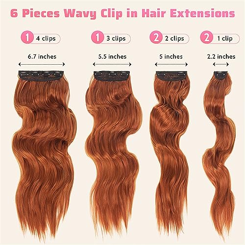 Extensiones de cabello sintético largo ondulado para transformar tu look con clips 2