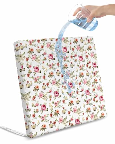 Pinroote Pastoral Spring Floral Patio Cushion Covers, Outdoor Cushion Covers Waterproof Seat Cushion Slipcovers, Summer Botanical Watercolor Elegant Chair Cushion Cover 24