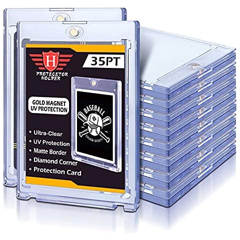 10 ct Magnetic Card Holders for Trading Cards, 35 pt Hard Plastic Protector fit for Standard Cards, MTG Cards, YUGIOH Cards, Sports Cards, Baseball Cards Toploaders Cover