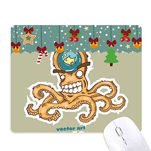 Tapis de souris poulpe orange design marin pour égayer votre bureau