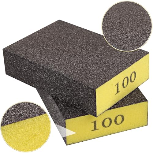 Image of Romeda 8-Pack Sandpaper Block, 100 Grits Washable and Reusable Handmade Sanding Sponge, Drywall Sandpaper Blocks for Wooden Drywall Sheetrock and Metal Glazing