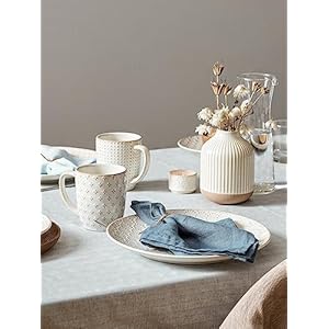 LE TAUCI Coffee Mugs 12 oz, Ceramic Mug Set, Embossment Cups for Latte, Hot Tea, Cappuccino, Mocha, Cocoa,Suit For Housewarming Wedding - 3.4 inch, Set of 4, Arctic White LE TAUCI Coffee Mugs 12 oz Ceramic Mug Set Embossment Cups for Latte Hot Tea Cappuccino Mocha CocoaSuit For Housewarming Wedding 34 inch Set of 4 Arctic White