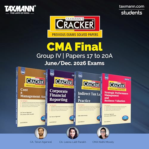 Image of Taxmann's CRACKER COMBO for CMA Final | June /Dec. 2026 Exams - Group IV | Papers 17 to 20A | CRACKER Series | CMAD, CFR, ITLP, and SPMBV | January 2026 Edition | Set of 4 Books