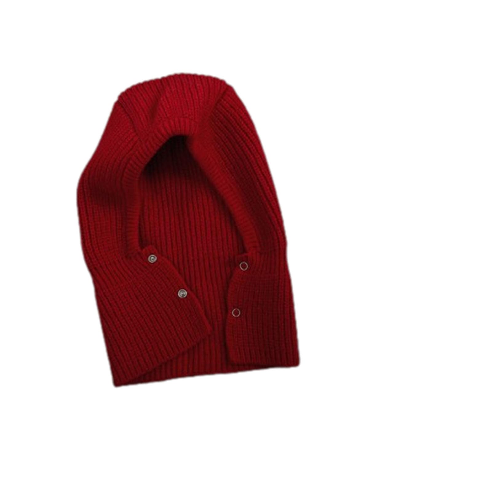Cagoule, Capuche intégrée, Chapeau tricoté de Couleur Unie, écharpe d'automne et d'hiver, Chapeau à Double Usage pour Hommes et Femmes (Gray A)