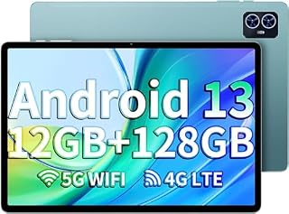 TECLAST M50 10 Inch Tablet Android 13, 12GB RAM+128GB ROM/TF 1TB, Octa-Core Android Tablet 4G LTE SIM Card Slot, 2.4G/5G WiFi|5MP+13MP|Google GMS|GPS|6000mAh|460g-2024