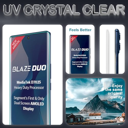 Image of ArmourPro Military Grade UV Tempered Glass Screen Protector Compatible For Lava Blaze Duo 5G (6.67 Inch) With Easy Installation Kit| Edge To Edge Coverage |Crystal Clear