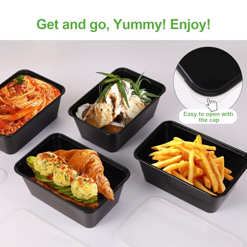 Image of Evmliy 10Pack 28oz Meal Prep Containers Disposable Food Storage Containers with Lids, 1-Compartment Reusable Food Storage Plastic Stackable To Go Boxes Microwave, Freezer, Dishwasher Safe