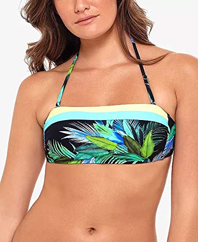 Salt + Cove Top de biquíni juvenil Tropic Glo Multi Bandeau, Tropical Glo Multi, L