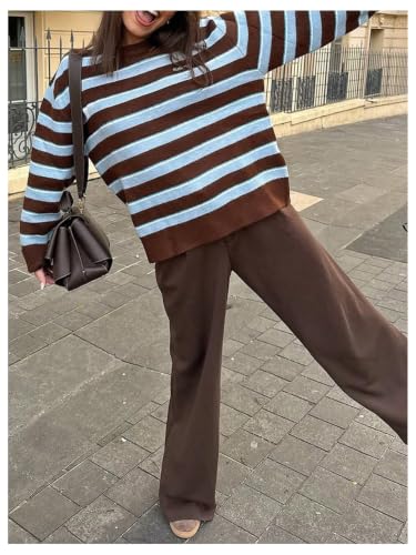 Image of MakeMeChic Women's Striped Sweaters Halloween Vintage Grandpa Sweaters