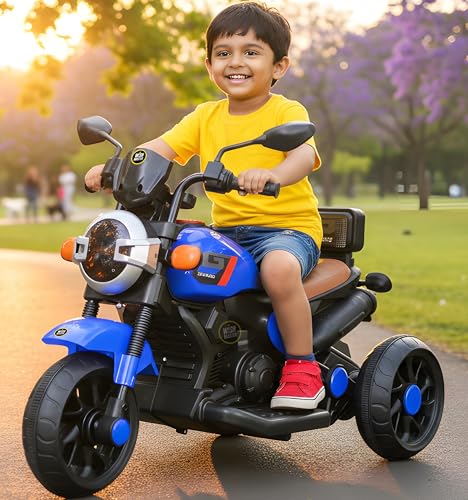 Image of Wishmaster Ride Xtreme Kids Electric Bike | 6V Rechargeable Battery Ride-On with Bluetooth, MP3 Music, LED Lights & Foot Accelerator | Safe, Durable & Fun Toy Bike for Boys & Girls (Age 1-5 Years)