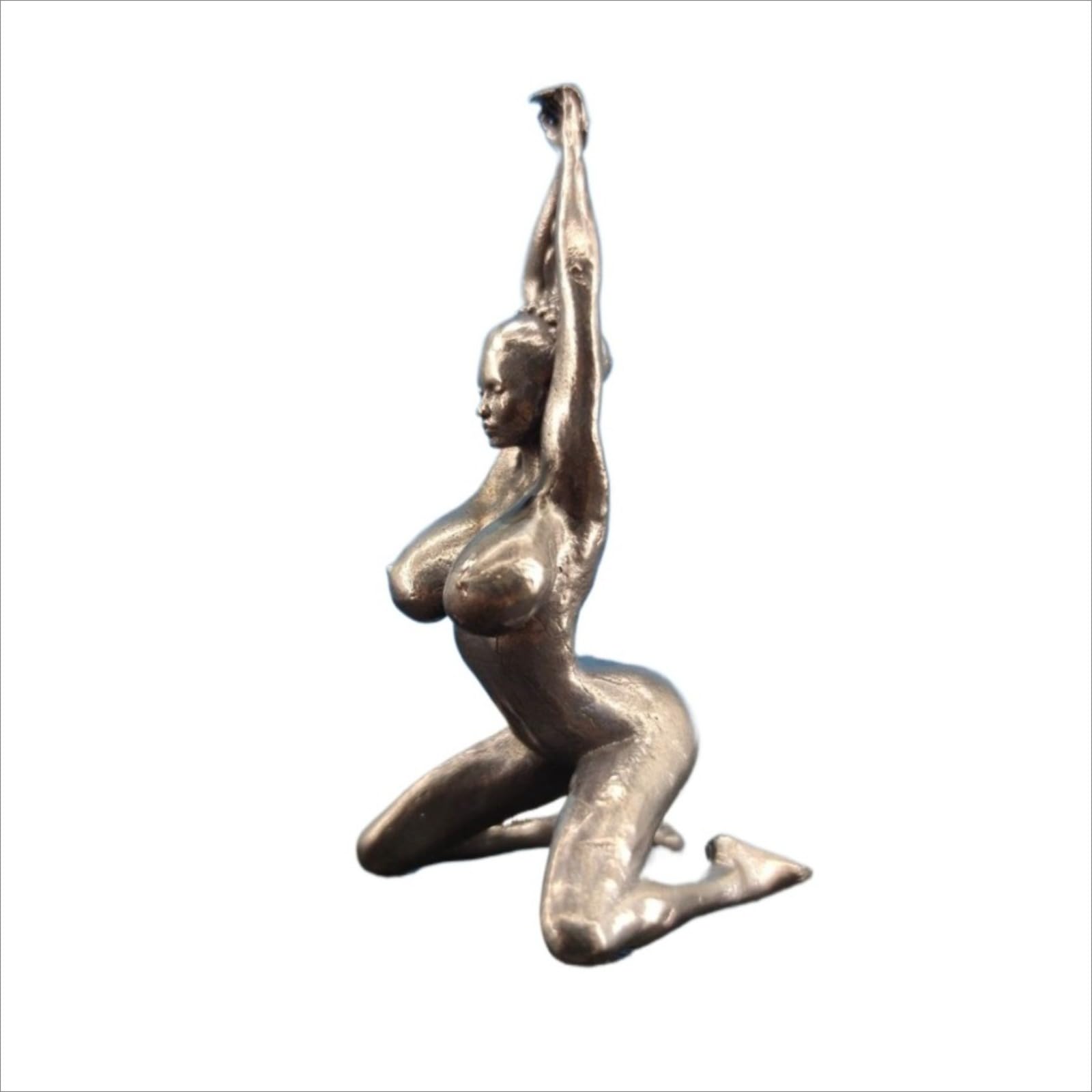 Statuette miniature en laiton femme nue pour décoration de bureau