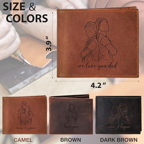 Personalized Photo Wallet for Men, Custom Engraved Leather Wallets, Customized Gifts for Anniversary, Him, Dad, Boyfriend, Husband, Son, Groom, Christmas, Birthday, Fathers Day3