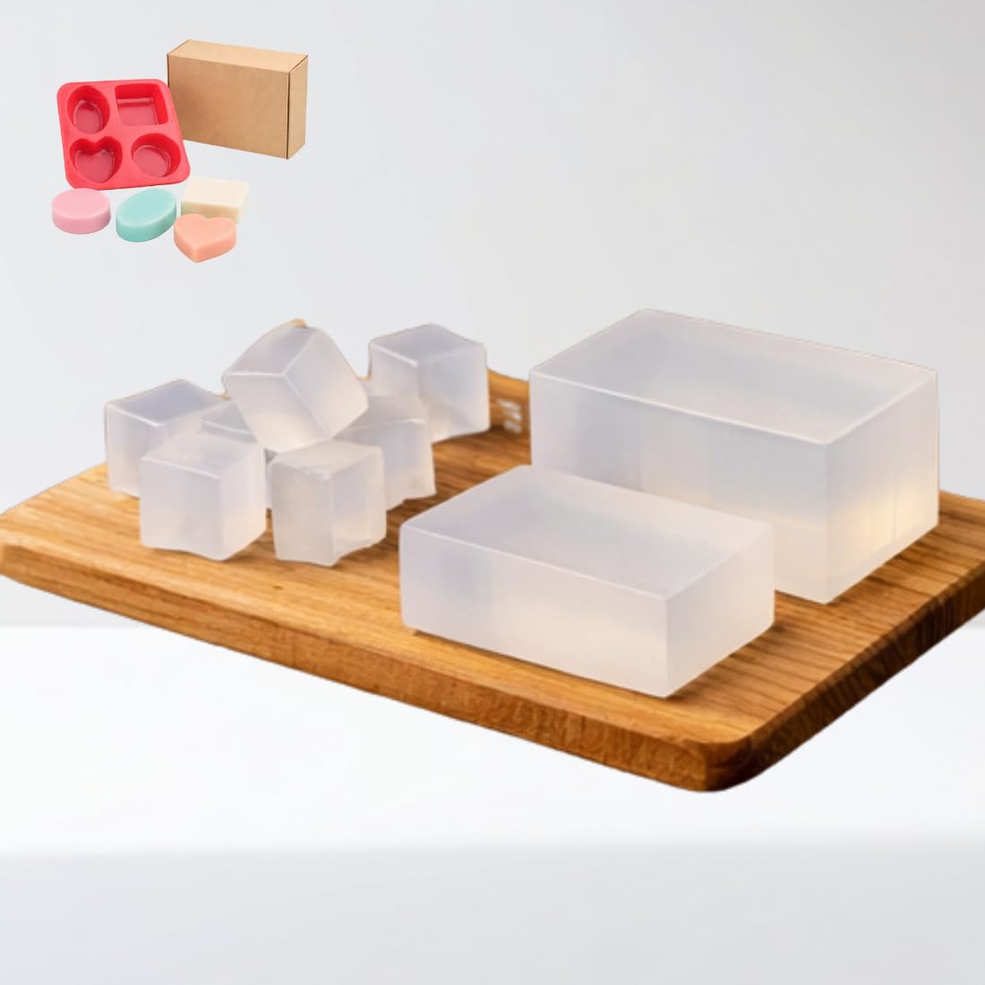 500 gm Consistent Melt Conversion Glycerin Soap Base Module with Non Stick Siliconne Soap Mould SLS & Paraben Free Suitable for All Skin Type