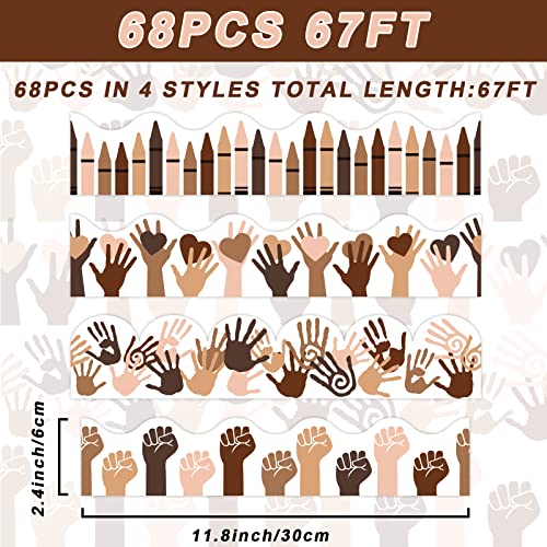 Image of 69ft Diversity Bulletin Board Borders Stickers Equality Growth Mindset Bulletin Trim Borders Stickers for School Classroom Sunday School Office Party Wall Decor