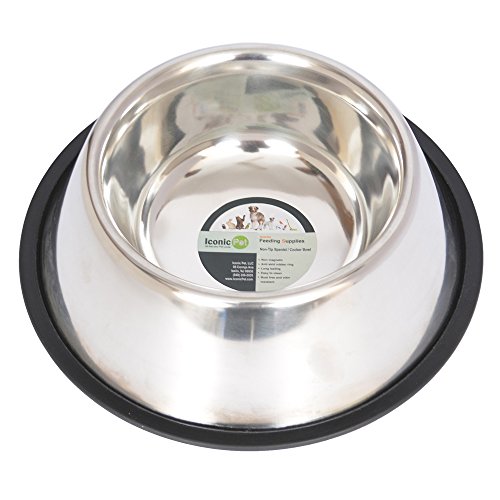 Iconic Pet Non-Skid Rubber Base Spaniel/ Cocker Heavy Weight Rust Free Stainless Steel