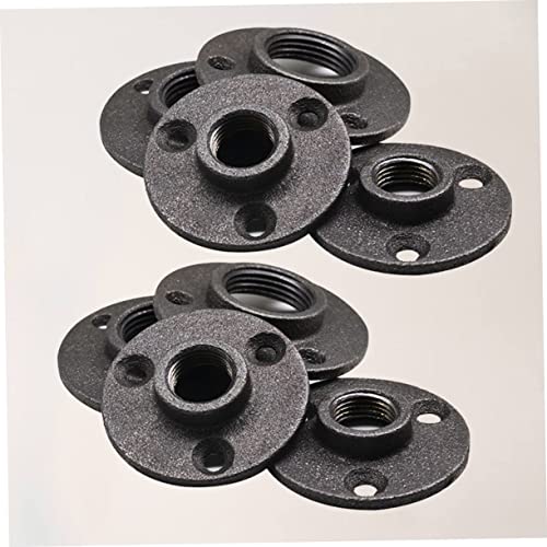 Bridas de piso roscadas hierro negro base montaje pared estanterías cortinas 5