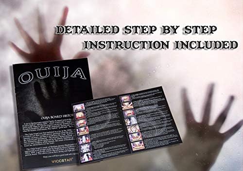 WICCSTAR Wooden black Ouija board game with planchette and detailed instruction
