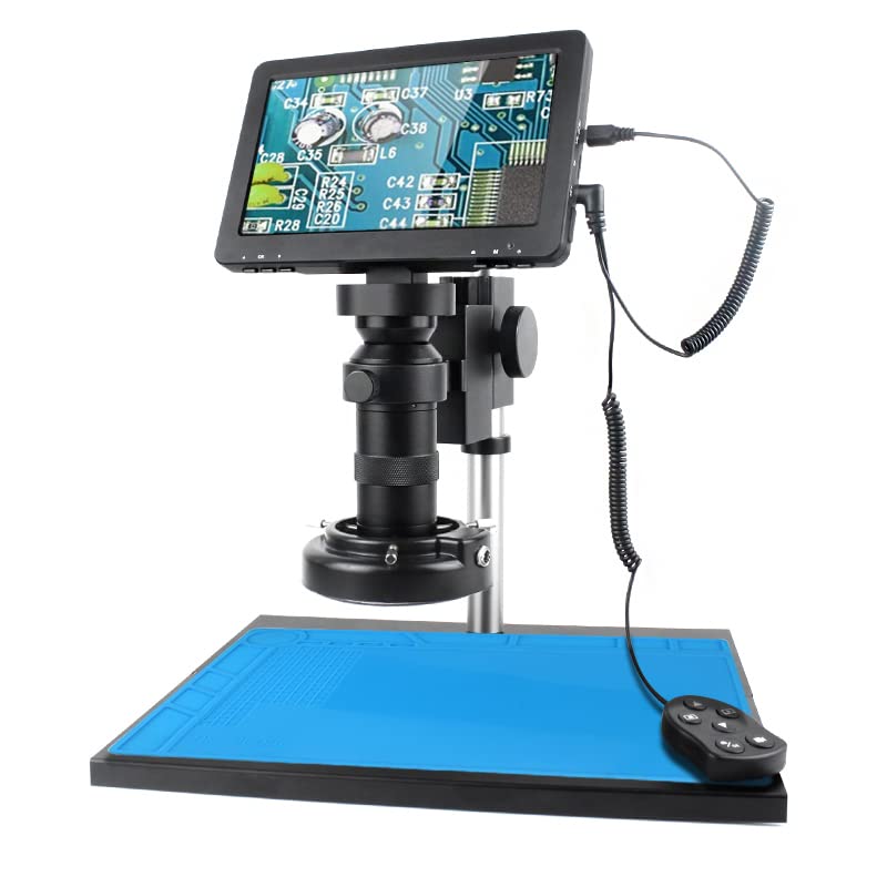 7-calowy mikroskop cyfrowy LCD mikroskop wideo USB 130X obiektyw mikroskop kamera z metalowym stojakiem do naprawy lutowania płytek drukowanych w telefonie