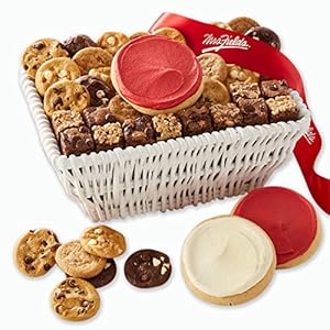 Mrs. Fields – Sweet Sampler Cookie and Brownie Basket, Assorted with 24 Nibblers Bite-Sized Cookies, 18 Brownie Bites, and 3 Frosted Cookies (45 count)