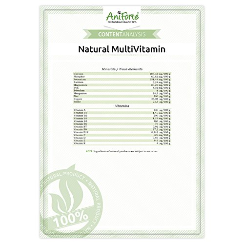 AniForte MultiVETAL Multivitamin Pulver für Hunde, Katzen 100g - Natürliche Vitamine, Mineralstoffe & Nährstoffe für eine optimale Versorgung, Unterstützung der natürlichen Abwehrkräfte