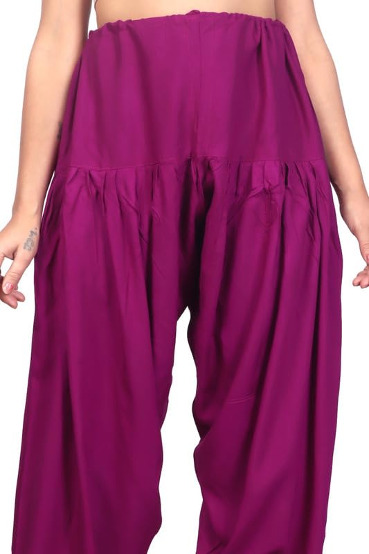 Image of FASHION GALLERY Women's Rayon Relaxed Fit Patiala Salwar with Full Length Drawstring Closure Type and Flexible Waist | Patiala Pant for Woman Free Size Fit Upto XXL