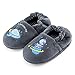 MASOCIO Chausson Enfant Garcon Pantoufle Enfants Garçon Hiver Peluche Chaussure Antiderapant Taille 26 27 EU Astronaute Gris