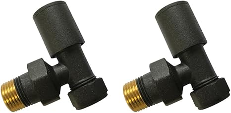 Home Standard® - Válvulas angulares Antracita para radiadores y toalleros (2 Unidades), para toalleros eléctricos y radiadores de calefacción Central