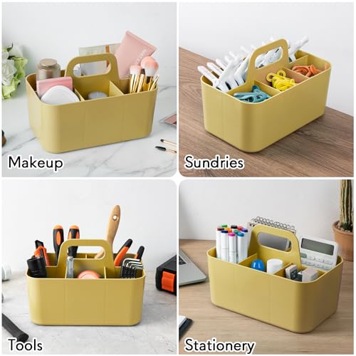 Image of Tiawudi Multipurpose Caddy Organizer, Plastic Caddy with Handle, Stackable Desk Organizer for Stationery, Marker and Pencil, Office Supplies Organizer, Dorm Caddy