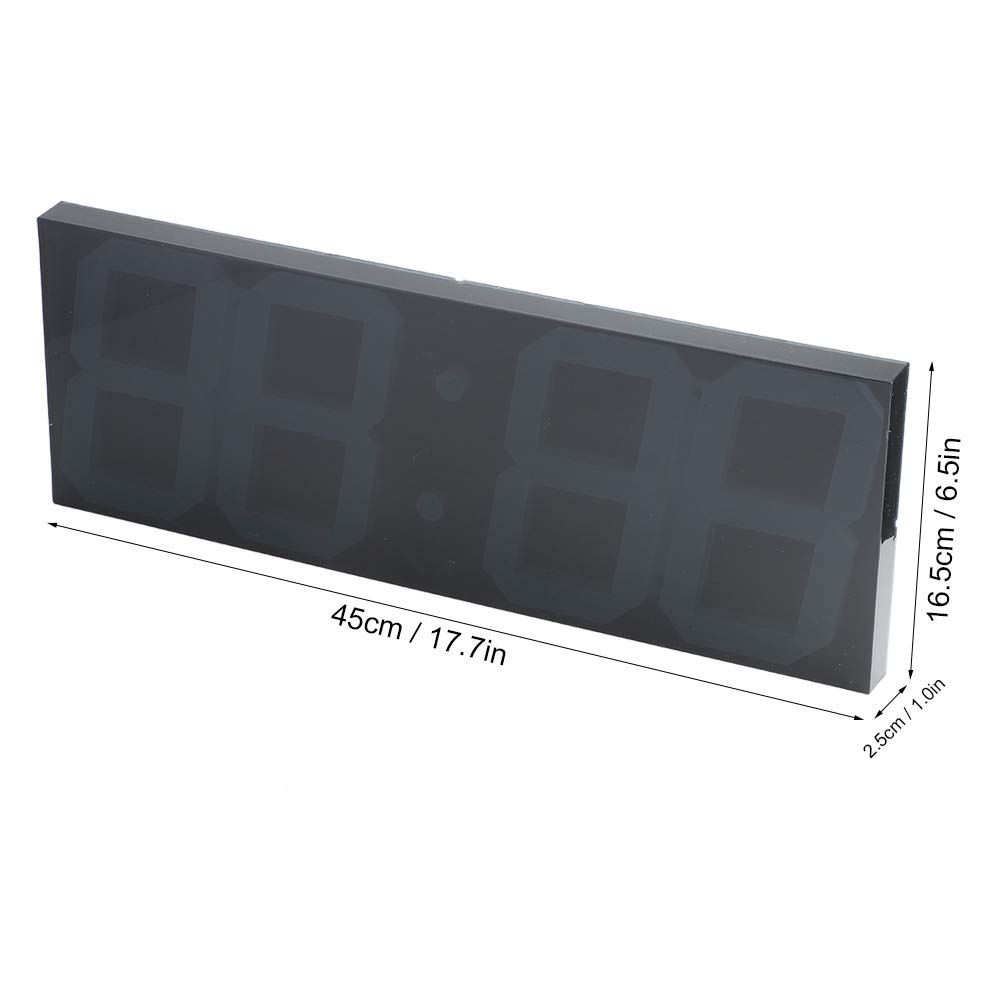 17 En De Gran TamañO Reloj Digital LED, Control Remoto ElectróNico Reloj Montado En La Pared con Pantalla De Temperatura, FuncióN De Cuenta Regresiva(Blue Digit Enchufe de la UE)