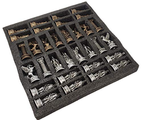 Set de ajedrez Griego Zeus vs Poseidón con tablero 17" miniatura 6