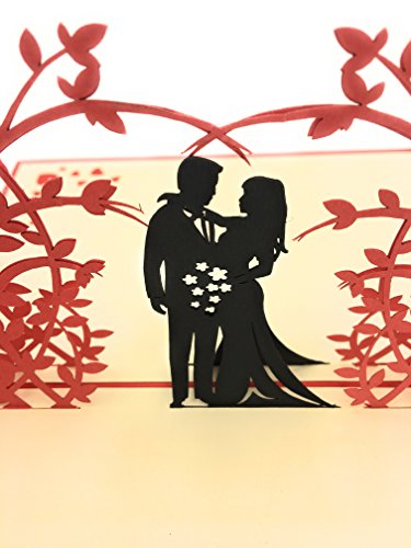 Wedding And Anniversary Handmade 3D Pop-Up Card With Romantic Couple Under An Arch Of Beautiful Flowers. Ideal Complement To Flowers For Delivery Valentines Day Gift I Love You #TOP2