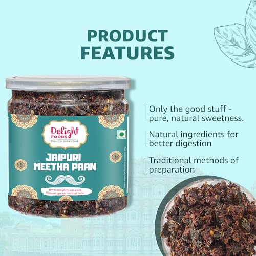 Image of Delight Foods Calcutta Meetha Paan and Jaipuri Meetha Paan, 600gm (300g x 2) | Sweet Hygienically Packed Traditional Mukhwas | Premium Mouth Freshener