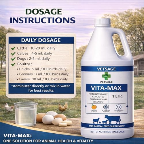 Image of VitaMax Multivitamin Feed Supplement for Cattle and Pets, Comprehensive Vitamin Blend for Animal Nutrition and Balanced Daily Dietary Requirements | 500 ml