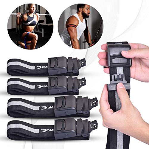 DMoose Fitness Occlusion Bands for Men and Women, Pack of 4 Bands, Blood