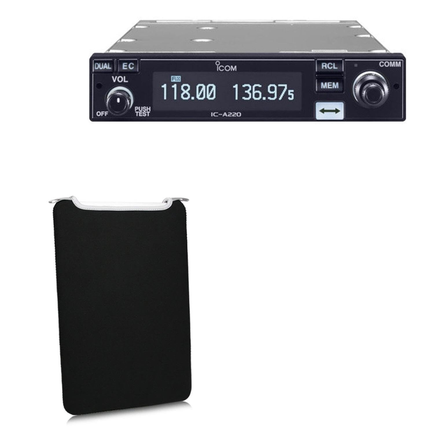 BoxWave Case Compatible with Icom IC-A220M - SlipSuit, Soft Slim Neoprene Pouch Protective Case Cover - Jet Black